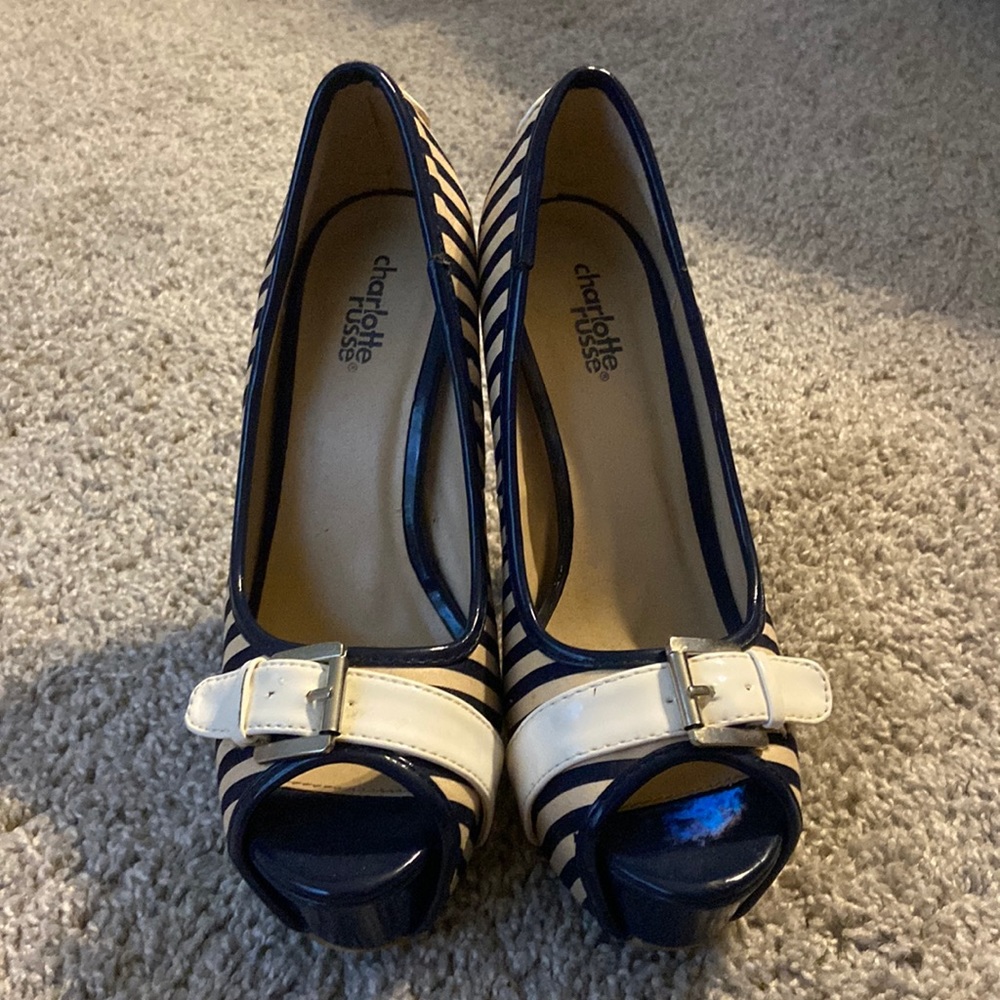 Striped heels